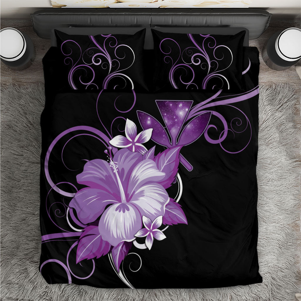 Hawaii Makahiki Kanaka Maoli Bedding Set Purple Hibiscus Floral Vibes LT05 Purple - Polynesian Pride