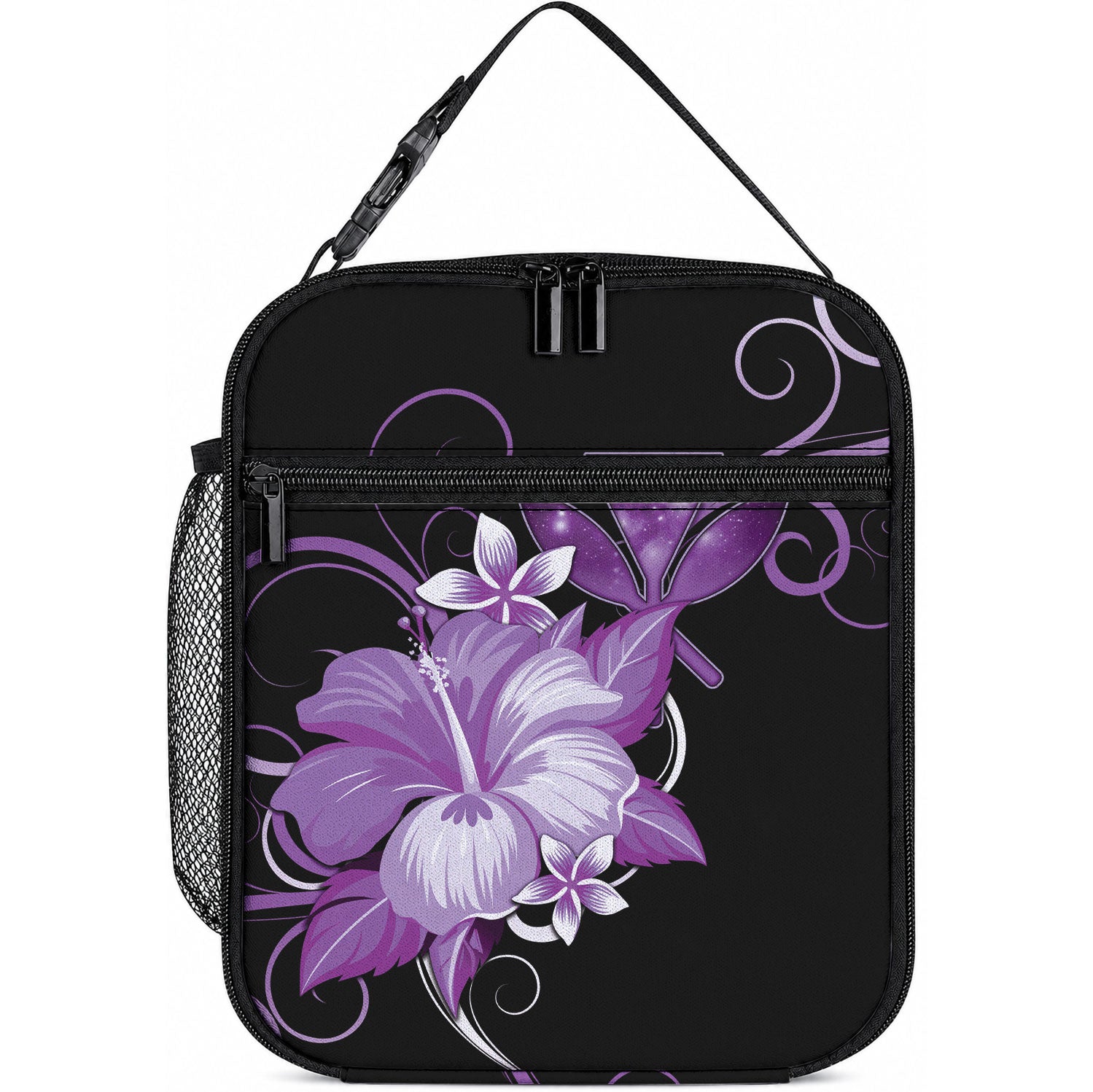 Hawaii Makahiki Kanaka Maoli Lunch Bag Purple Hibiscus Floral Vibes