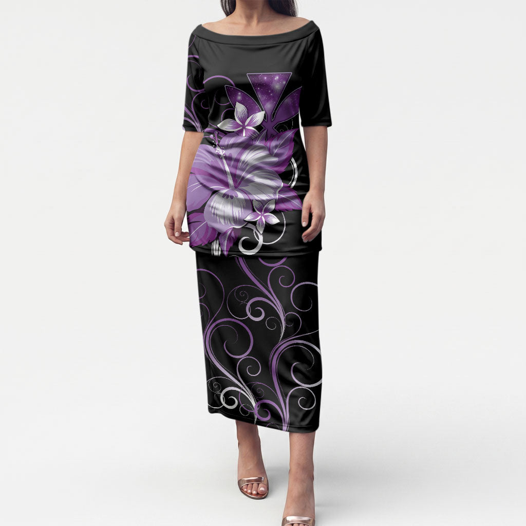 Hawaii Makahiki Kanaka Maoli Puletasi Purple Hibiscus Floral Vibes LT05 Long Dress Purple - Polynesian Pride