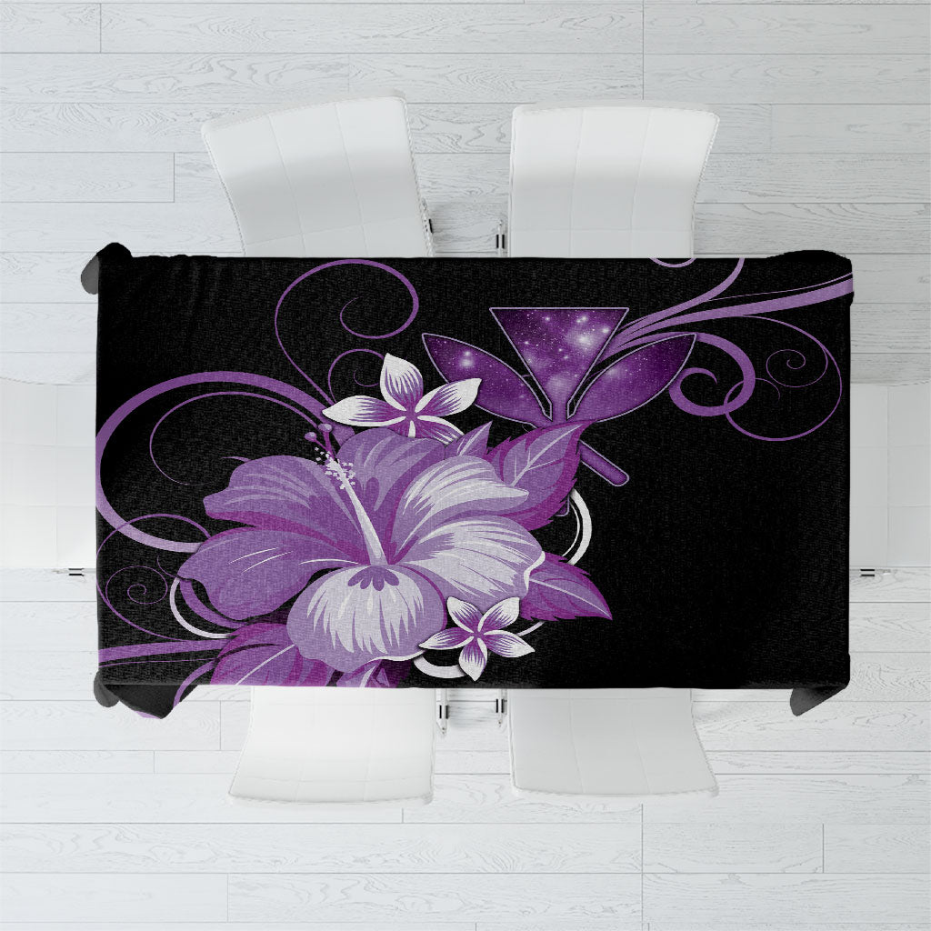 Hawaii Makahiki Kanaka Maoli Tablecloth Purple Hibiscus Floral Vibes LT05 Purple - Polynesian Pride