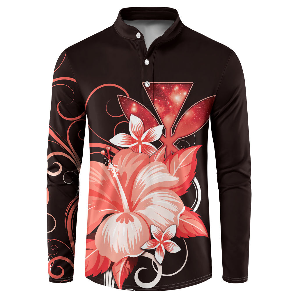 Hawaii Makahiki Kanaka Maoli Button Sweatshirt Red Hibiscus Floral Vibes LT05 Red - Polynesian Pride