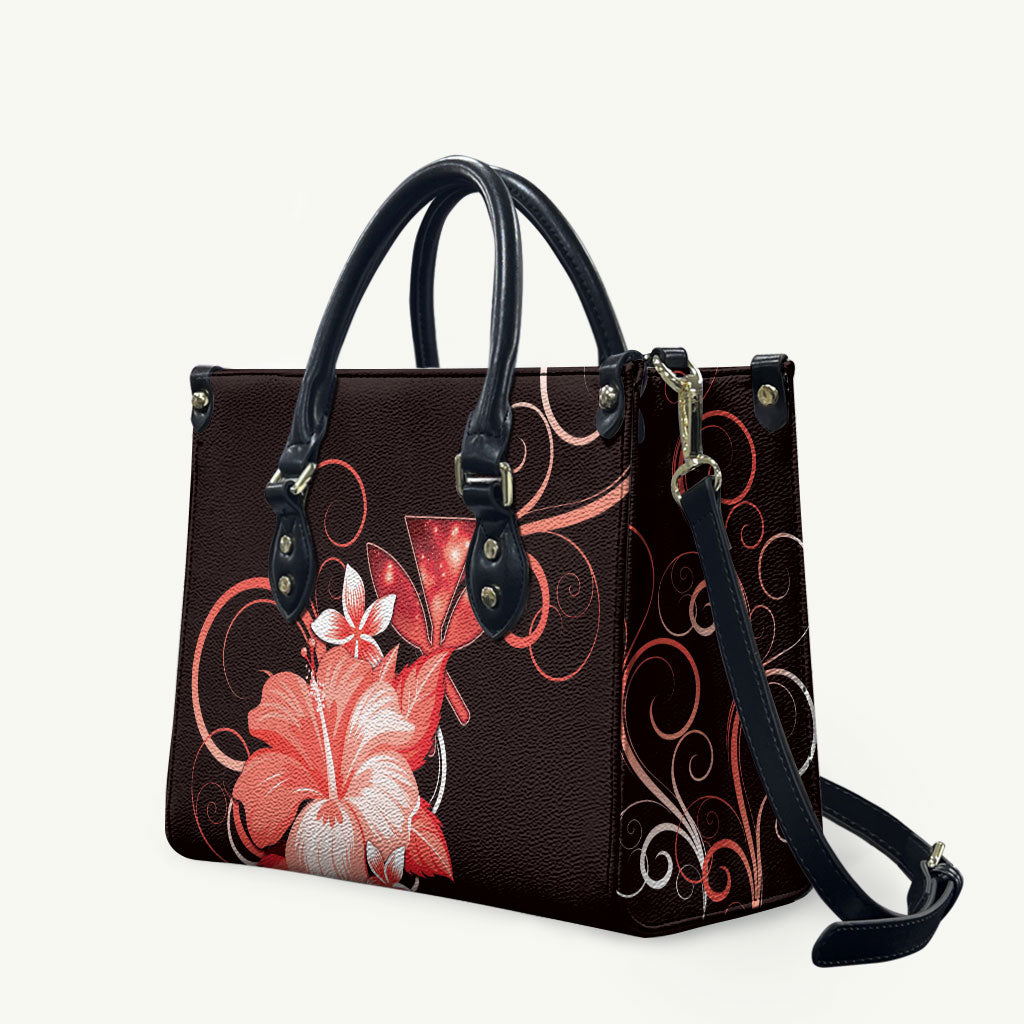 Hawaii Makahiki Kanaka Maoli Leather Bag Red Hibiscus Floral Vibes LT05 Red - Polynesian Pride