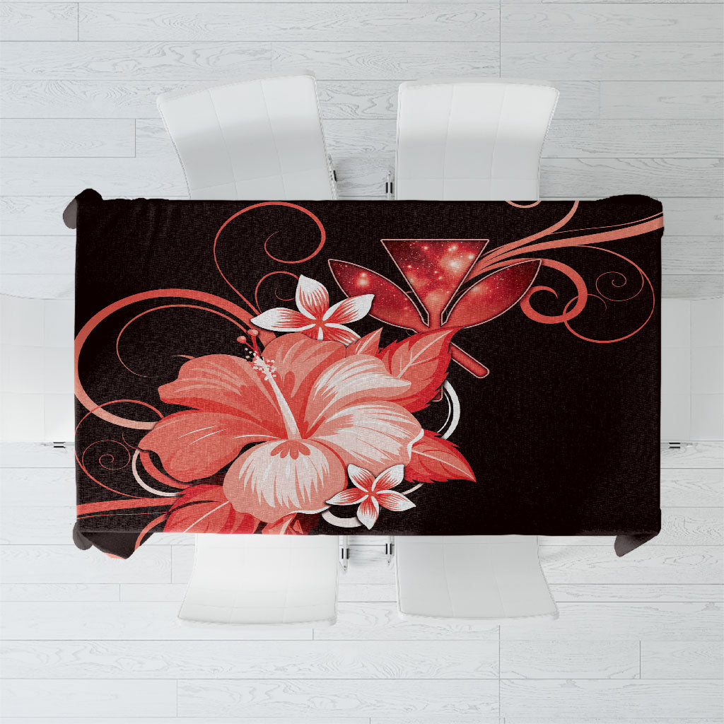Hawaii Makahiki Kanaka Maoli Tablecloth Red Hibiscus Floral Vibes LT05 Red - Polynesian Pride