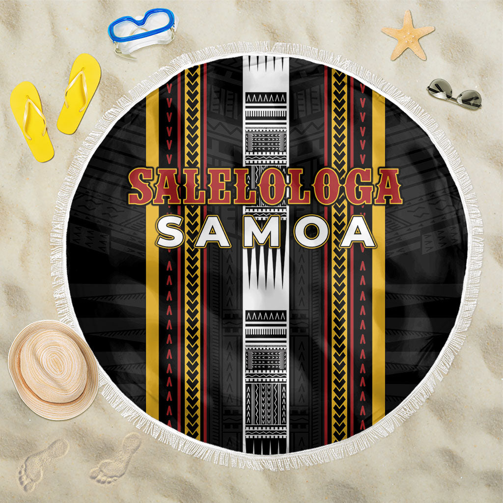 Salelologa Samoa Beach Blanket Samoan Tribal Pattern LT05 One Size 150cm Black - Polynesian Pride