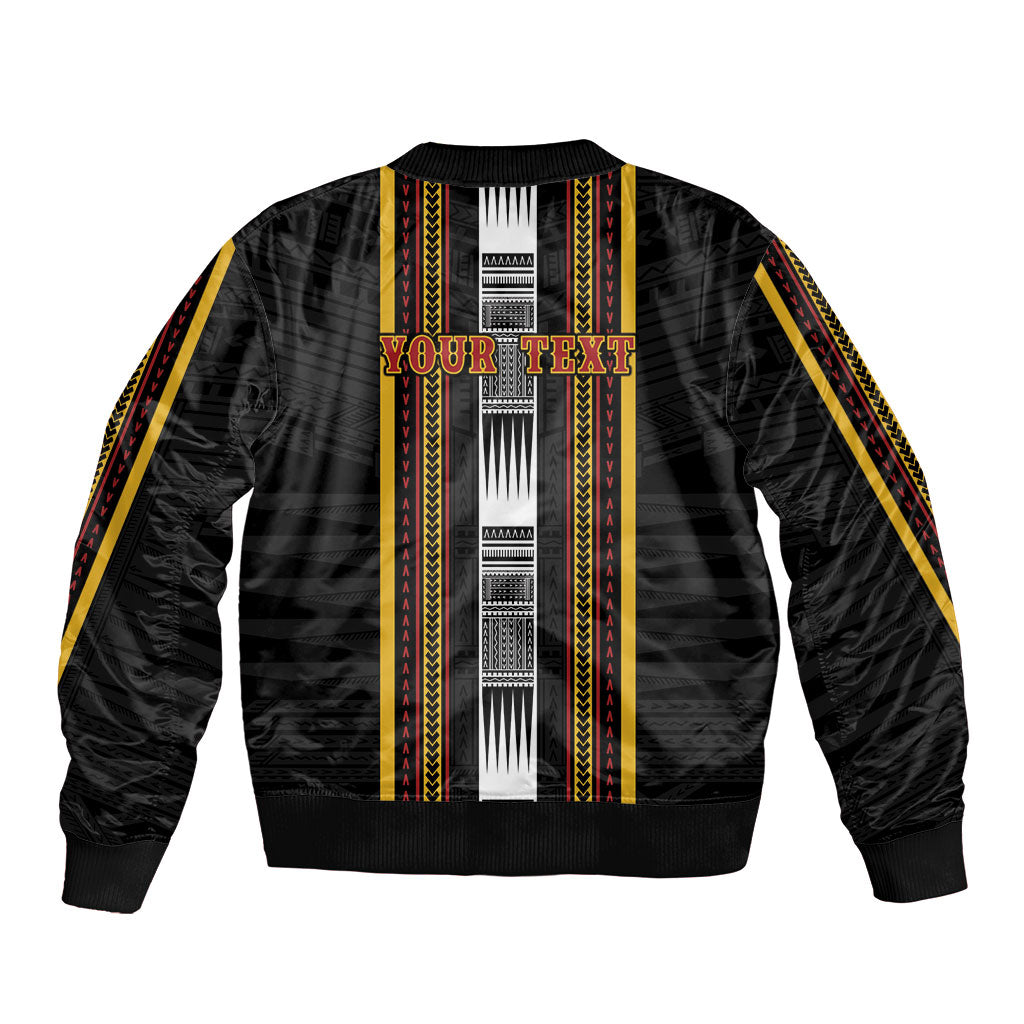 Personalised Salelologa Samoa Bomber Jacket Samoan Tribal Pattern