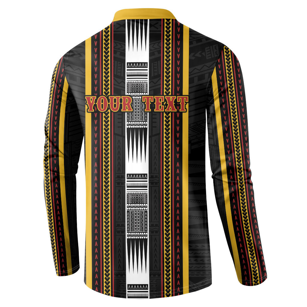 Personalised Salelologa Samoa Button Sweatshirt Samoan Tribal Pattern LT05 - Polynesian Pride