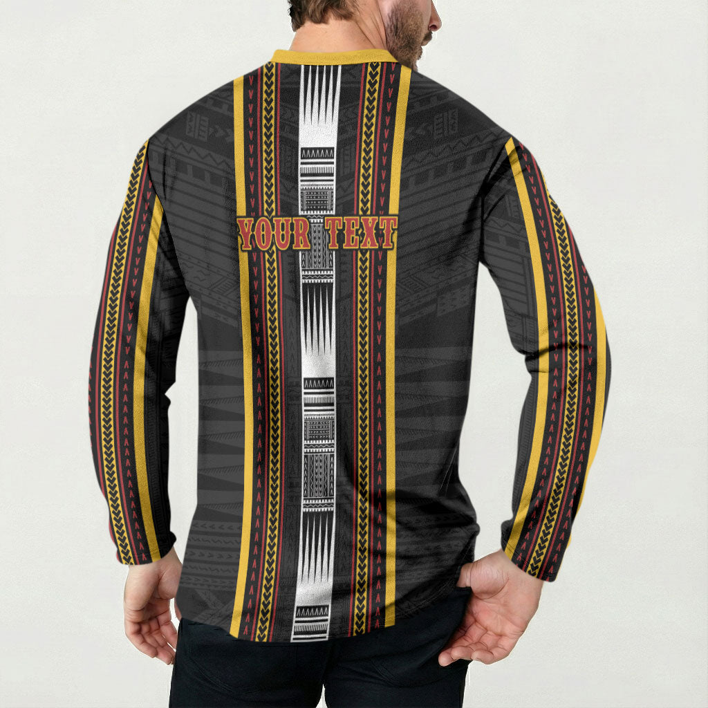 Personalised Salelologa Samoa Button Sweatshirt Samoan Tribal Pattern LT05 - Polynesian Pride
