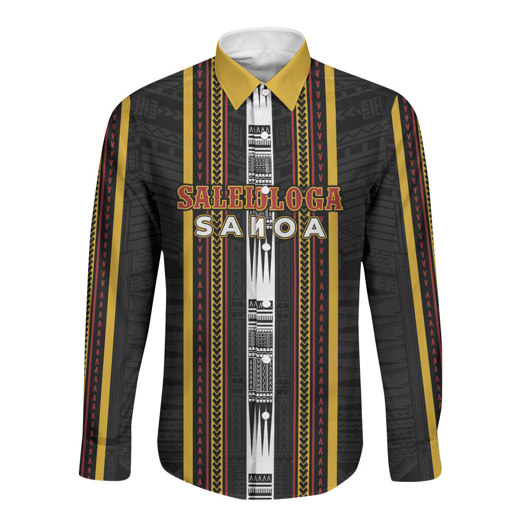 Personalised Salelologa Samoa Long Sleeve Button Shirt Samoan Tribal Pattern