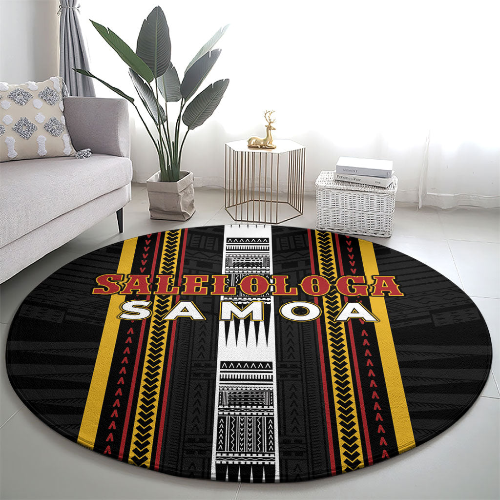 Salelologa Samoa Round Carpet Samoan Tribal Pattern