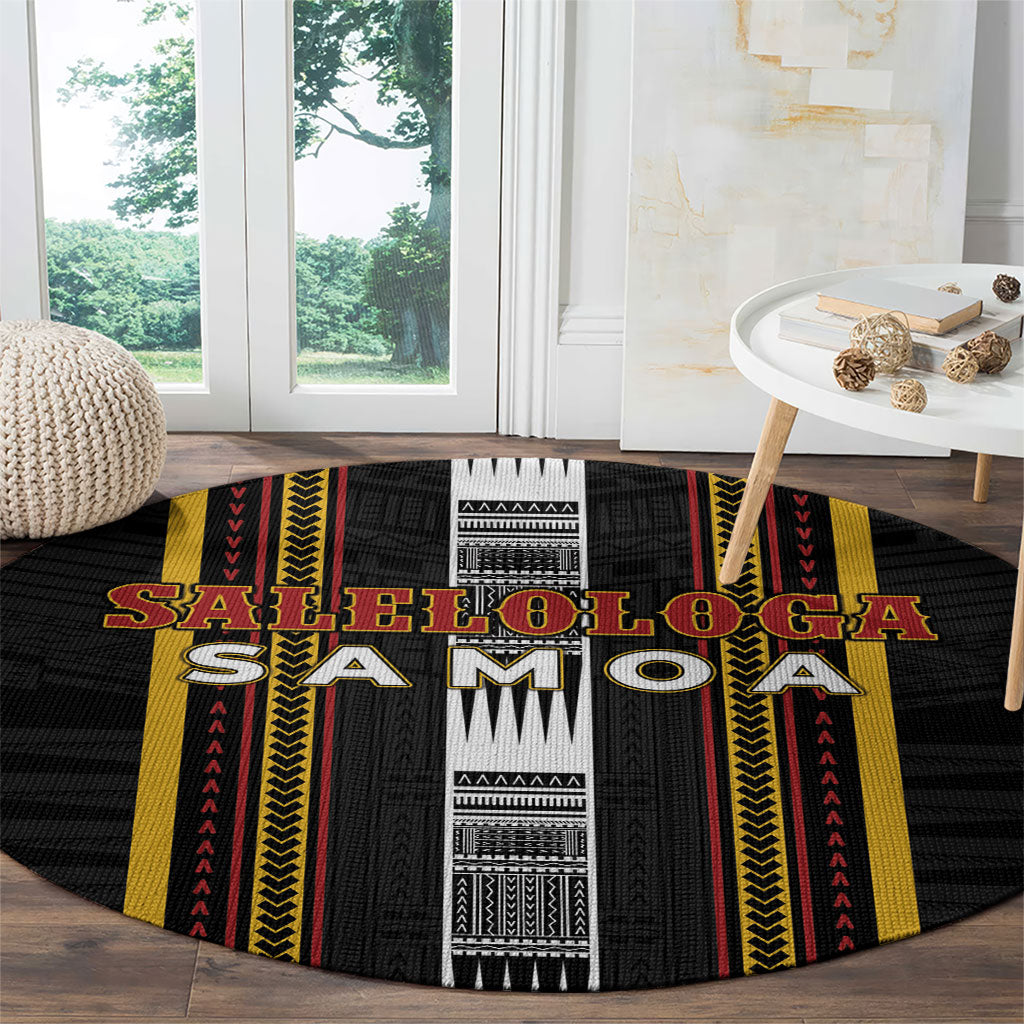 Salelologa Samoa Round Carpet Samoan Tribal Pattern