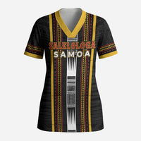 Personalised Salelologa Samoa Scrub Top Samoan Tribal Pattern