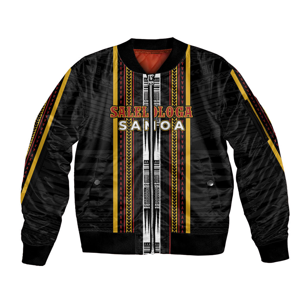 Personalised Salelologa Samoa Sleeve Zip Bomber Jacket Samoan Tribal Pattern