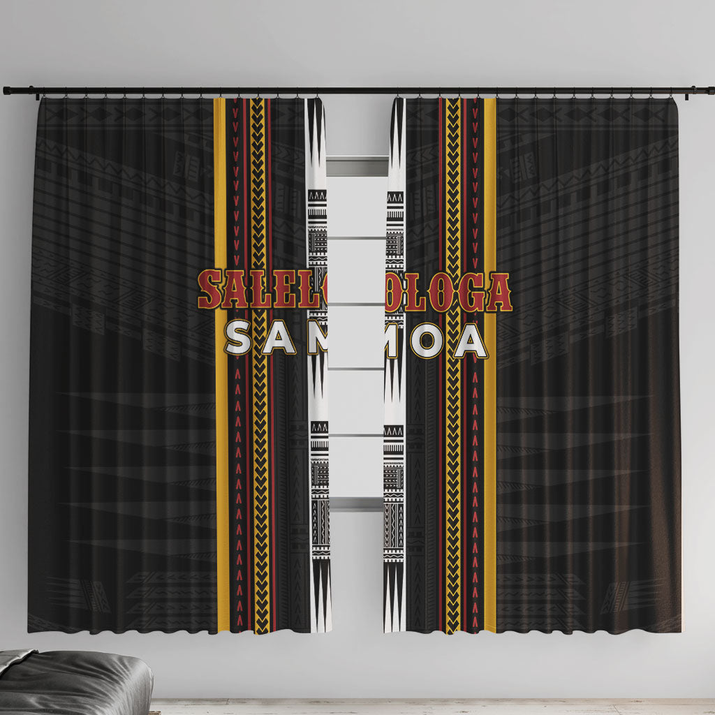Salelologa Samoa Window Curtain Samoan Tribal Pattern LT05 With Hooks Black - Polynesian Pride