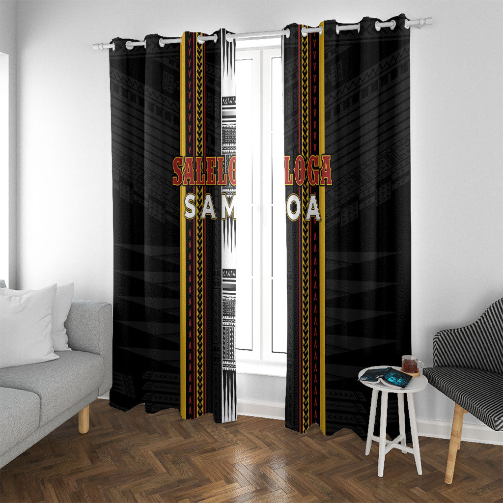 Salelologa Samoa Window Curtain Samoan Tribal Pattern LT05 With Grommets Black - Polynesian Pride