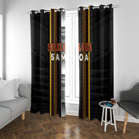 Salelologa Samoa Window Curtain Samoan Tribal Pattern LT05 With Grommets Black - Polynesian Pride