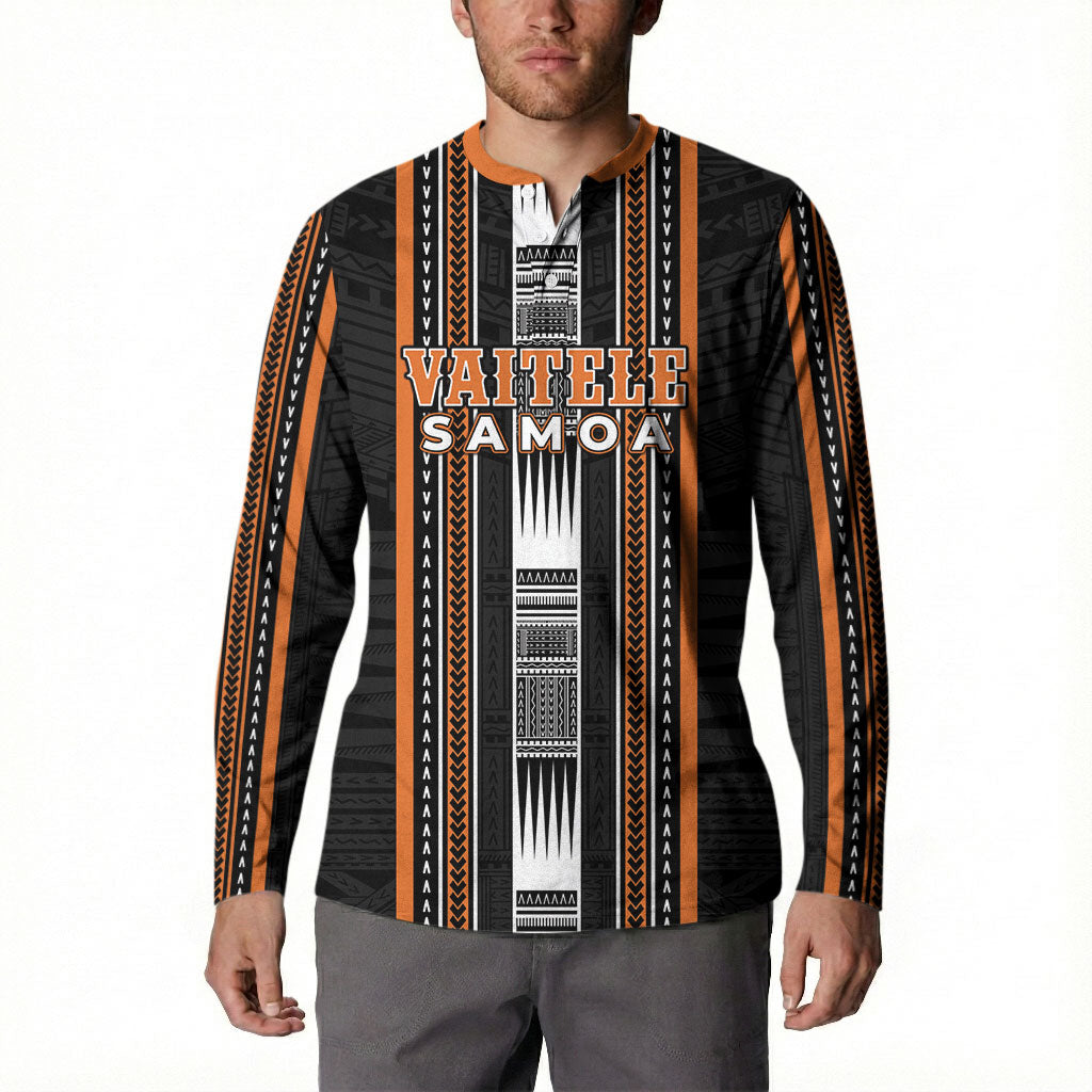 Personalised Vaitele Samoa Button Sweatshirt Samoan Tribal Pattern