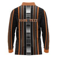 Personalised Vaitele Samoa Long Sleeve Polo Shirt Samoan Tribal Pattern