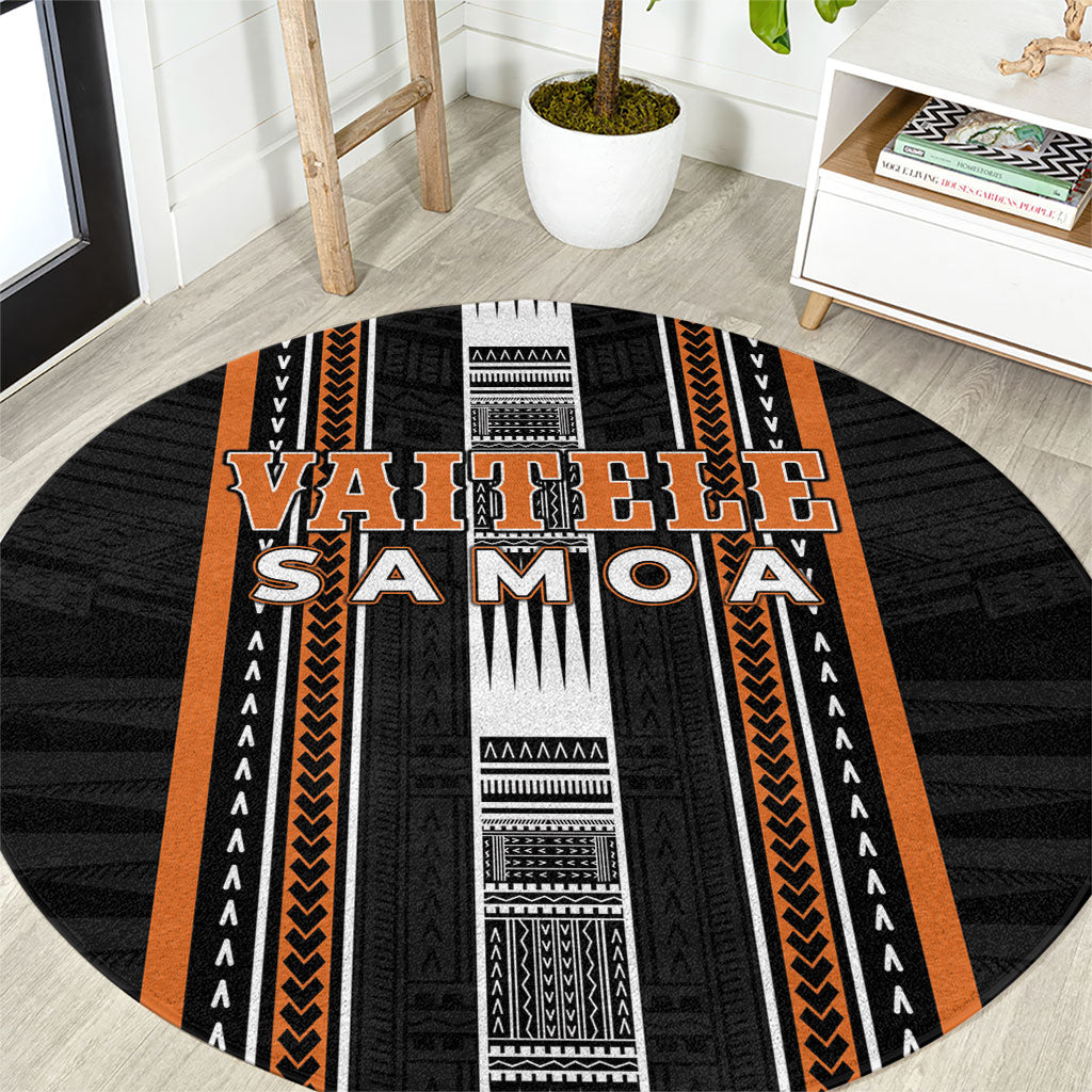 Vaitele Samoa Round Carpet Samoan Tribal Pattern