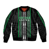 Personalised Siusega Samoa Bomber Jacket Samoan Tribal Pattern LT05 Unisex Green - Polynesian Pride