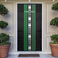 Personalised Siusega Samoa Door Cover Samoan Tribal Pattern LT05 Green - Polynesian Pride