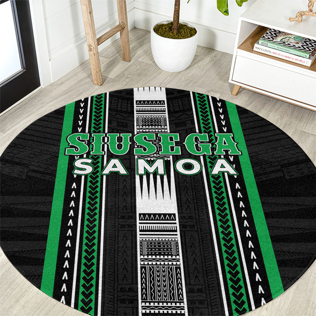 Siusega Samoa Round Carpet Samoan Tribal Pattern