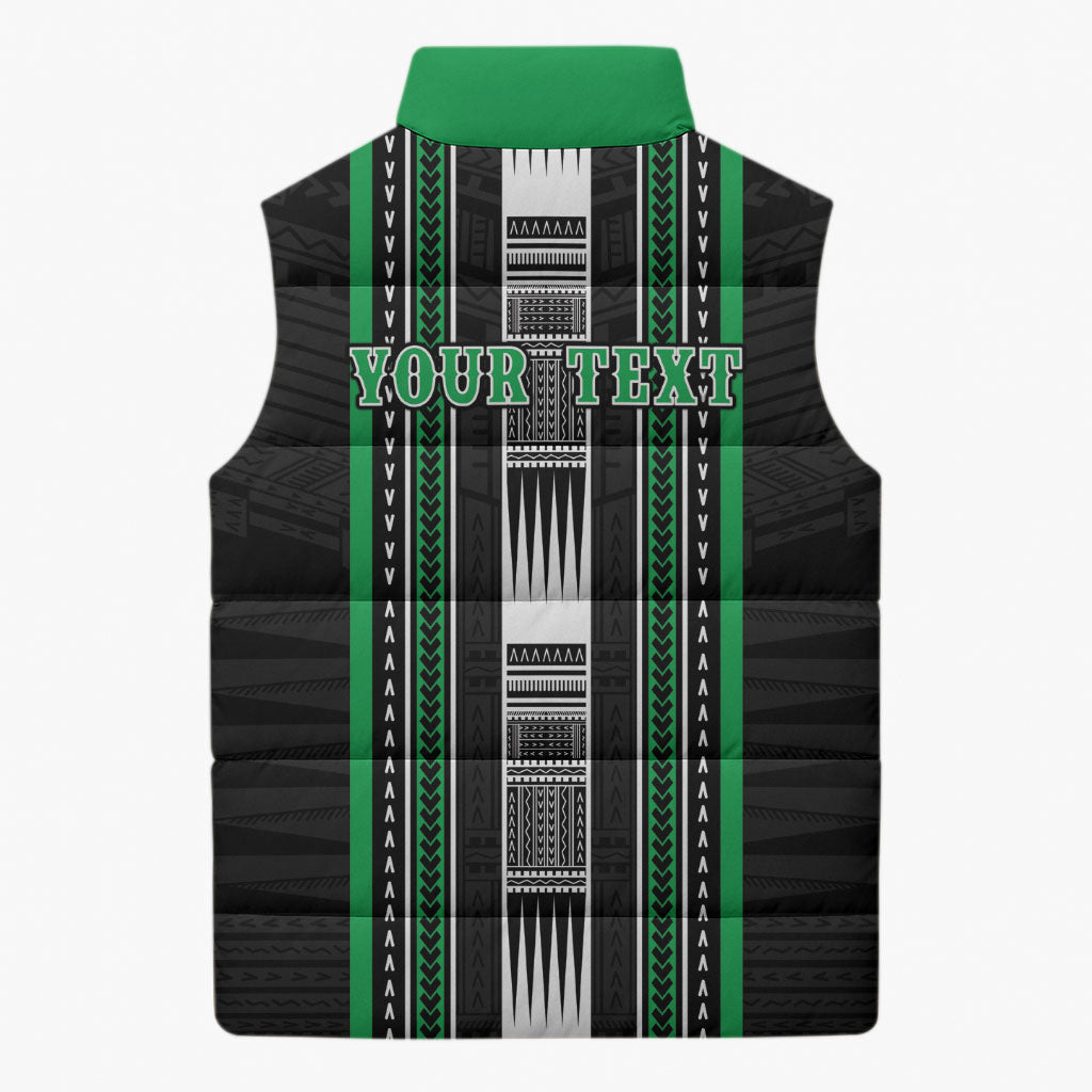Personalised Siusega Samoa Sleeveless Puffer Jacket Samoan Tribal Pattern LT05 - Polynesian Pride