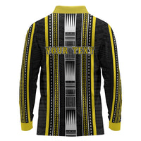 Personalised Faleasiu Samoa Long Sleeve Polo Shirt Samoan Tribal Pattern LT05 - Polynesian Pride