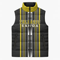Personalised Faleasiu Samoa Sleeveless Puffer Jacket Samoan Tribal Pattern LT05 Unisex Yellow - Polynesian Pride