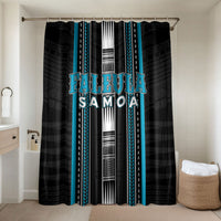 Faleula Samoa Bathroom Set Samoan Tribal Pattern LT05 Shower Curtain Only Blue - Polynesian Pride