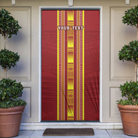 Personalised Apia Samoa Door Cover Samoan Tribal Pattern LT05 Red - Polynesian Pride