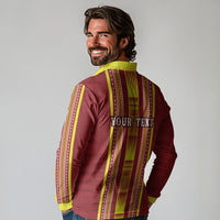 Personalised Apia Samoa Long Sleeve Polo Shirt Samoan Tribal Pattern LT05 - Polynesian Pride