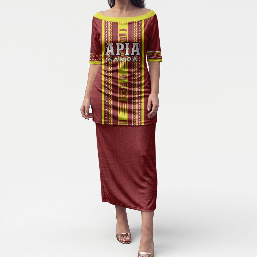 Personalised Apia Samoa Puletasi Samoan Tribal Pattern