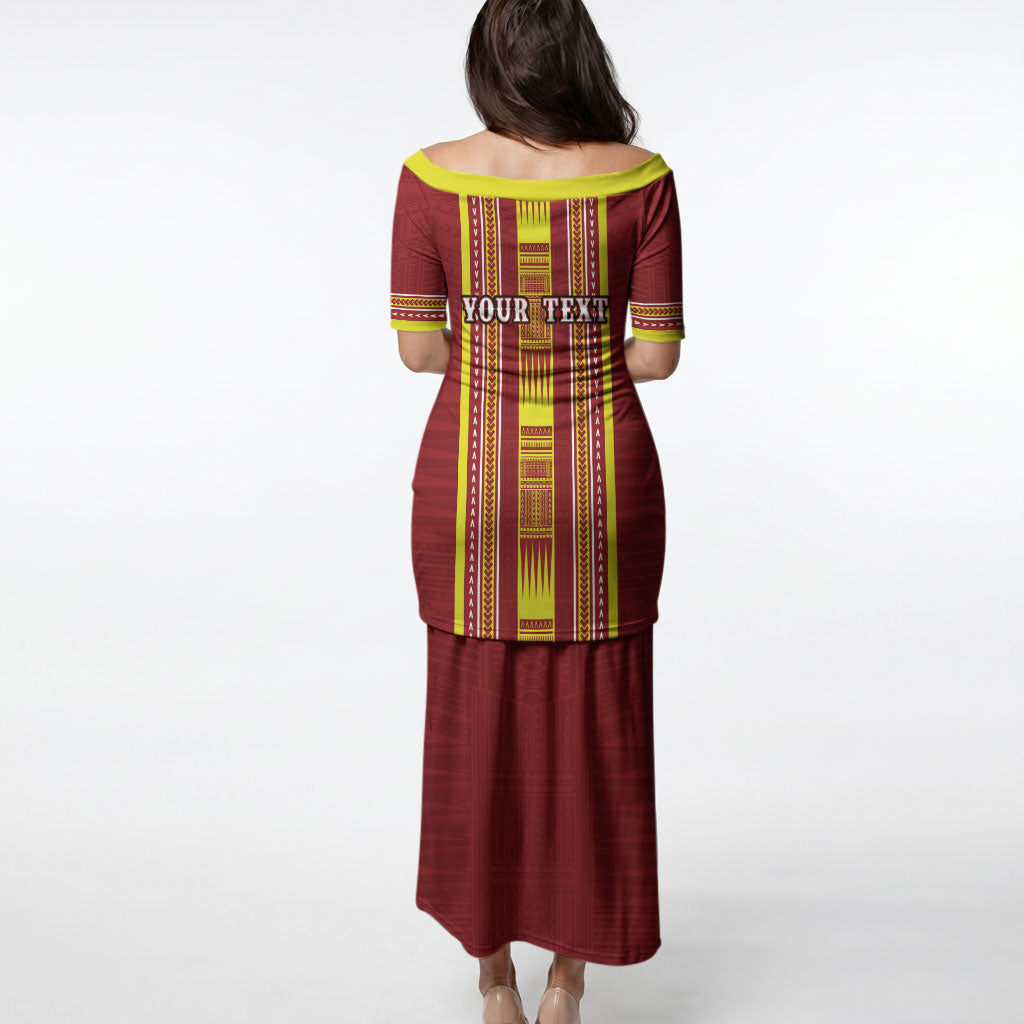 Personalised Apia Samoa Puletasi Samoan Tribal Pattern