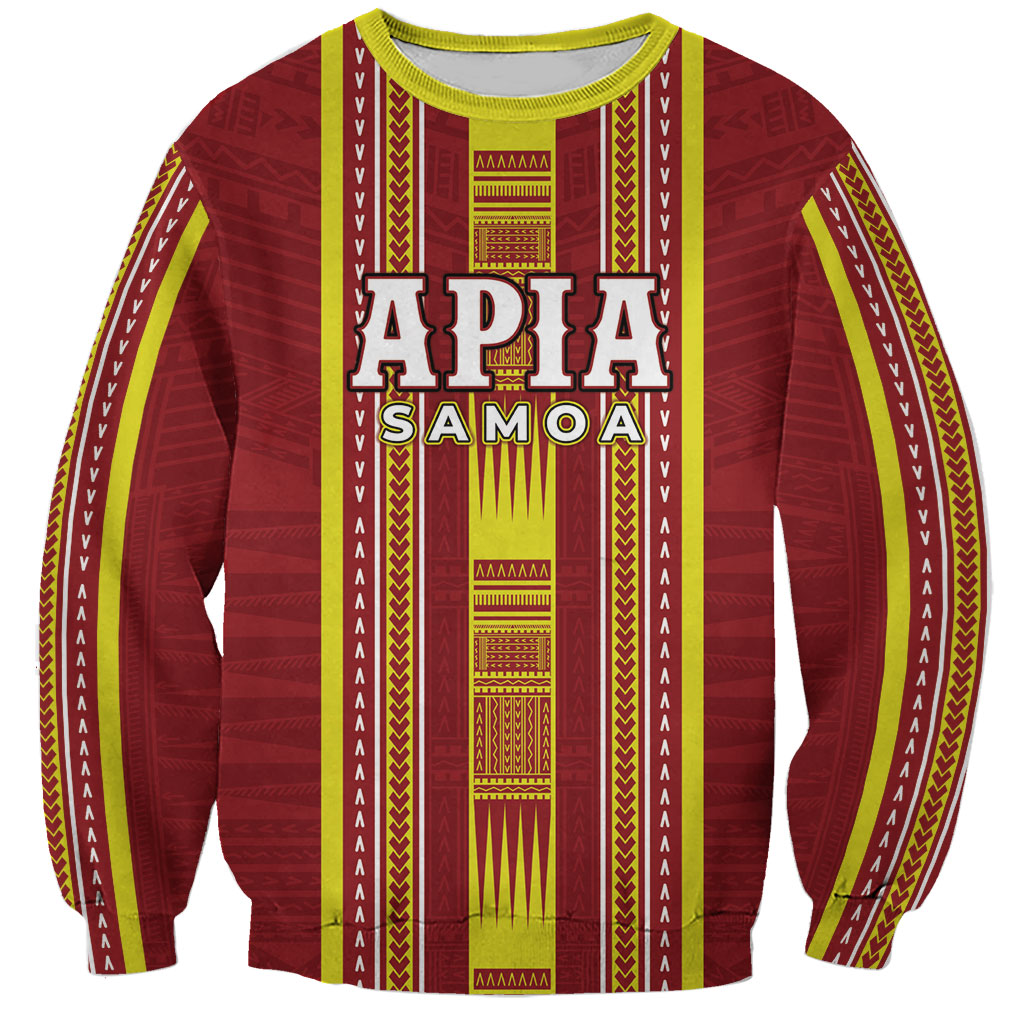 Personalised Apia Samoa Sweatshirt Samoan Tribal Pattern