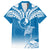 FSM Yap Constitution Day Family Matching Off Shoulder Short Dress and Hawaiian Shirt Polynesian Batoids LT05 Dad's Shirt - Short Sleeve Blue - Polynesian Pride