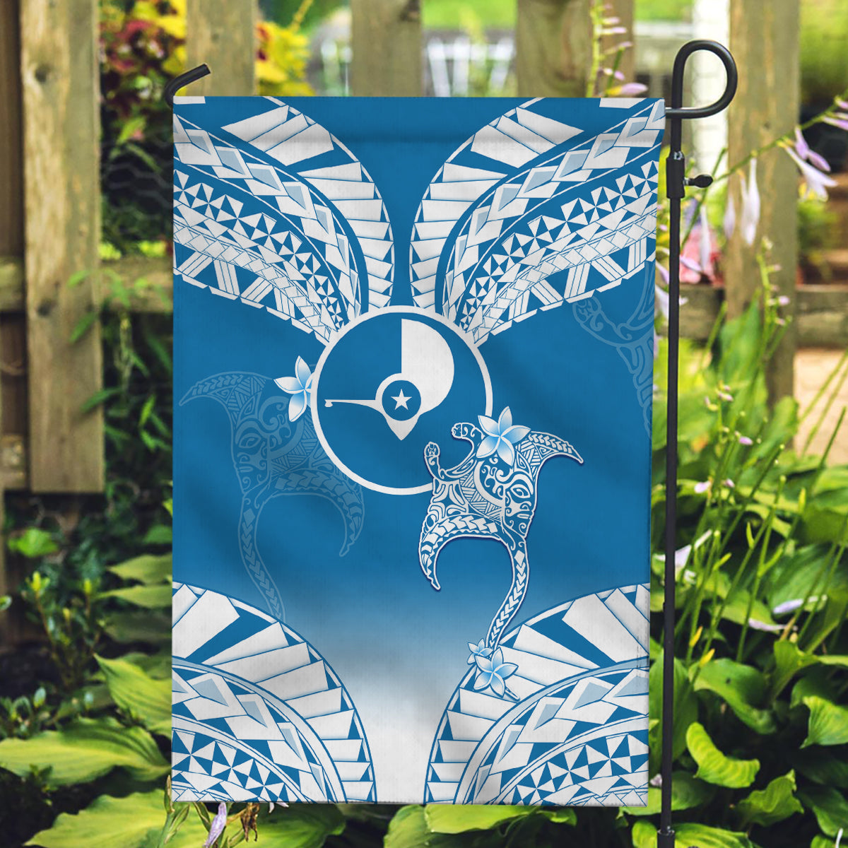 FSM Yap Constitution Day Garden Flag Polynesian Batoids LT05 Garden Flag Blue - Polynesian Pride