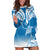 FSM Yap Constitution Day Hoodie Dress Polynesian Batoids LT05 Blue - Polynesian Pride