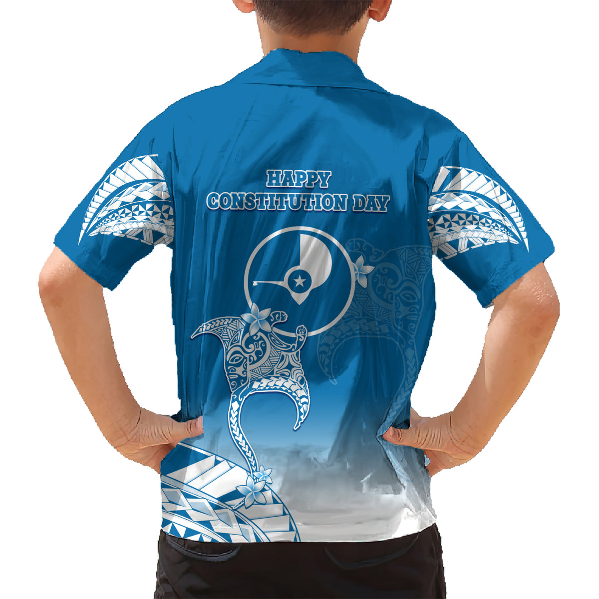 FSM Yap Constitution Day Kid Hawaiian Shirt Polynesian Batoids LT05 - Polynesian Pride