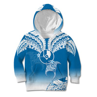 FSM Yap Constitution Day Kid Hoodie Polynesian Batoids LT05 Blue - Polynesian Pride