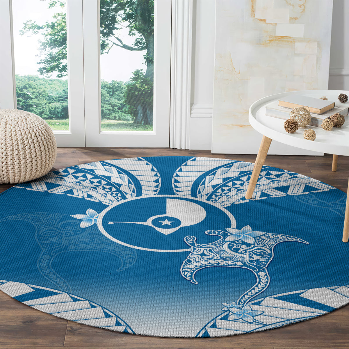 FSM Yap Constitution Day Round Carpet Polynesian Batoids LT05 - Polynesian Pride