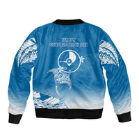 FSM Yap Constitution Day Sleeve Zip Bomber Jacket Polynesian Batoids LT05 - Polynesian Pride