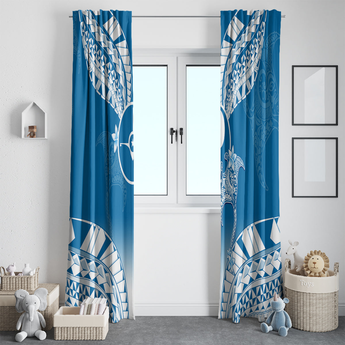 FSM Yap Constitution Day Window Curtain Polynesian Batoids LT05 - Polynesian Pride