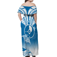Personalised FSM Yap Constitution Day Off Shoulder Maxi Dress Polynesian Batoids LT05 - Polynesian Pride