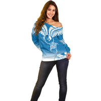Personalised FSM Yap Constitution Day Off Shoulder Sweater Polynesian Batoids LT05 - Polynesian Pride