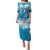 Personalised FSM Yap Constitution Day Puletasi Polynesian Batoids LT05 Long Dress Blue - Polynesian Pride