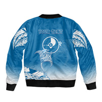 Personalised FSM Yap Constitution Day Sleeve Zip Bomber Jacket Polynesian Batoids LT05 - Polynesian Pride