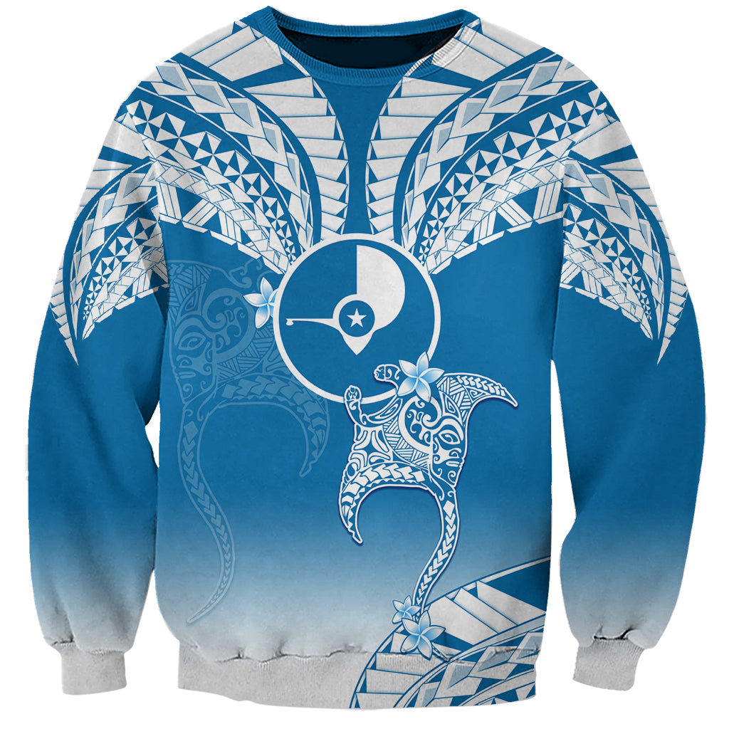 Personalised FSM Yap Constitution Day Sweatshirt Polynesian Batoids LT05 Unisex Blue - Polynesian Pride