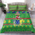 Cook Islands Christmas Bedding Set Santa Coat Of Arms Meri Kiritimiti LT05 - Polynesian Pride