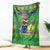 Cook Islands Christmas Blanket Santa Coat Of Arms Meri Kiritimiti LT05 Green - Polynesian Pride