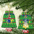 Personalised Cook Islands Christmas Ceramic Ornament Santa Coat Of Arms Meri Kiritimiti LT05 Bell Flake Green - Polynesian Pride